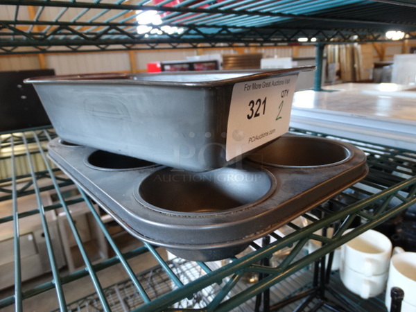 2 Metal Items; Loaf Pan and Muffin Pan. 2 Times Your Bid!