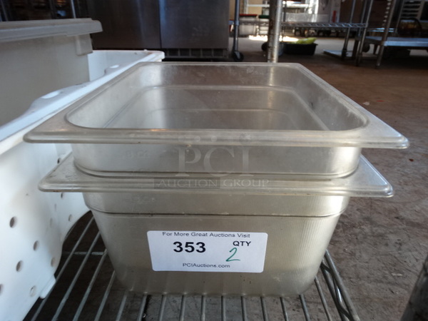 2 Poly Clear 1/2 Size Drop In Bins. 1/2x6. 2 Times Your Bid!