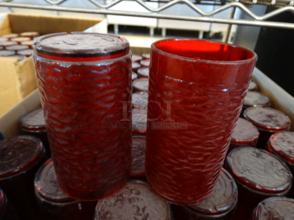 37 Red Poly Beverage Tumblers. 2.5x2.5x5. 37 Times Your Bid!