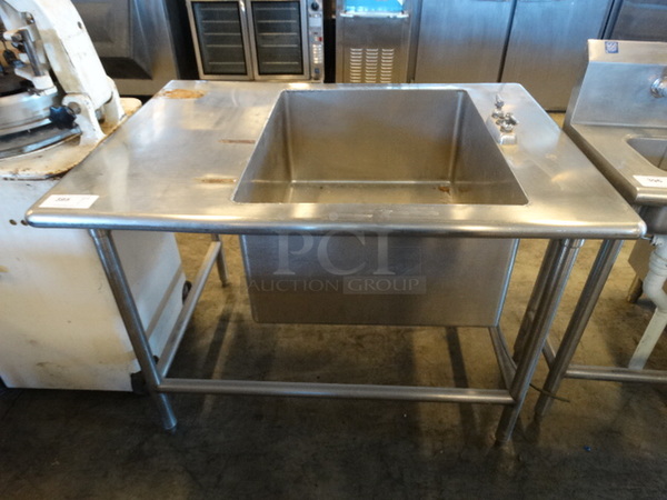 Stainless Steel Commercial Single Bay Sink. 48x36x34. Bay 30x24x14