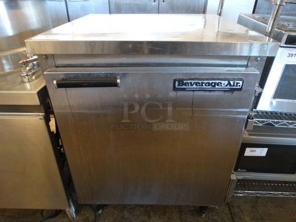NICE! Beverage Air Stainless Steel Commercial Single Door Undercounter Cooler. 115 Volts, 1 Phase. 27x29x35. Tested and Working!
