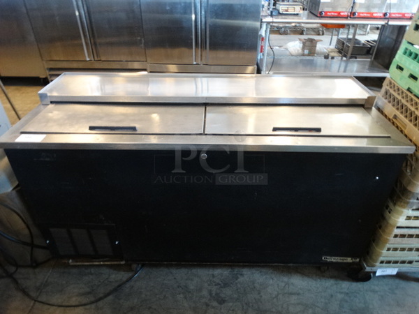 WOW! Beverage Air Model DW64 Stainless Steel Commercial Back Bar Cooler w/ 2 Sliding Lids. 115 Volts, 1 Phase. 65x27x37. Tested and Working!