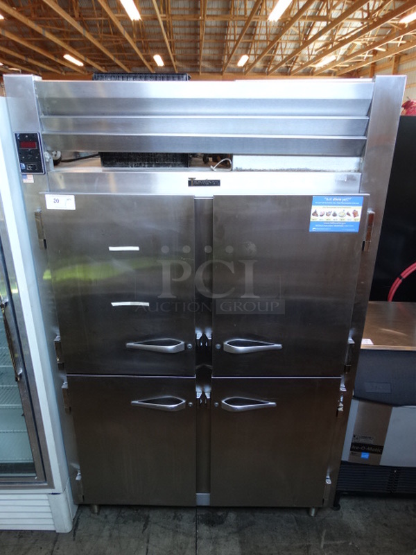 FANTASTIC! Traulsen Model RLT2-32NUT Stainless Steel Commercial 4 Half Size Door Reach In Cooler or Freezer. 115 Volts, 1 Phase. 52x34x82. Cannot Test Due To Plug Style 