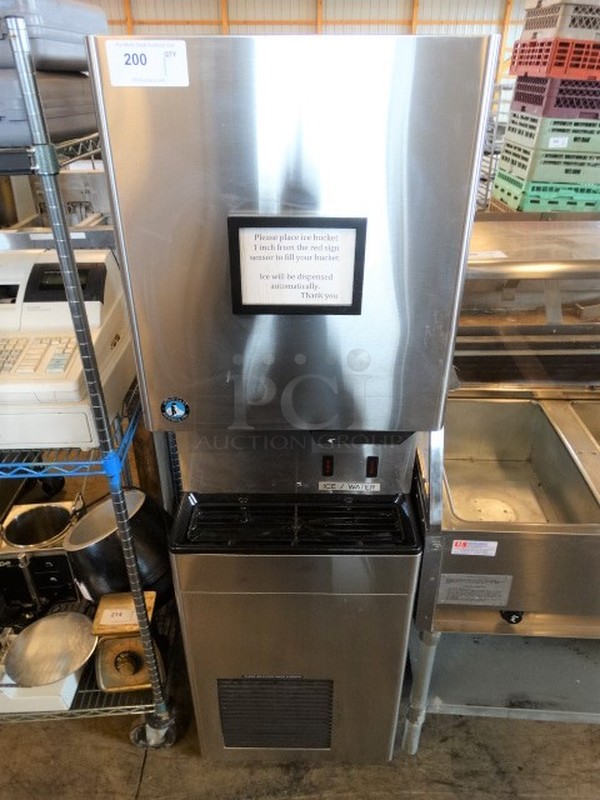 SWEET! Hoshizaki Stainless Steel Commercial Hotel Ice Machine w/ Dispenser. 21x23x67