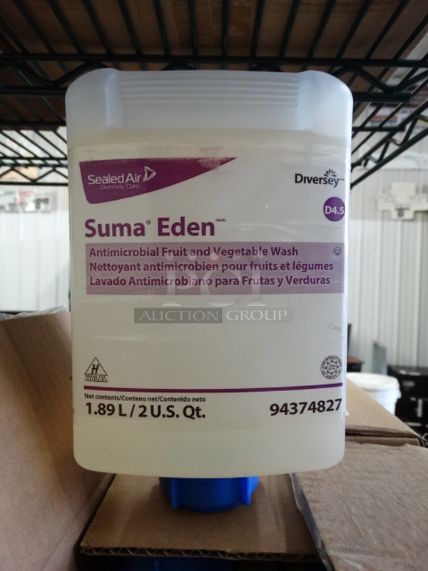 4 Bottles of Diversey Suma Eden Antimicrobial Fruit and Vegetable Wash. 5x3.5x8.5. 4 Times Your Bid!