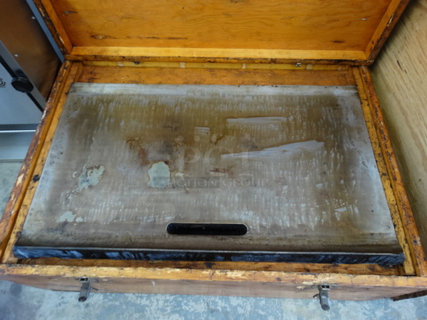 Metal Commercial Flat Top Griddle in Wooden Box. 34x24x13