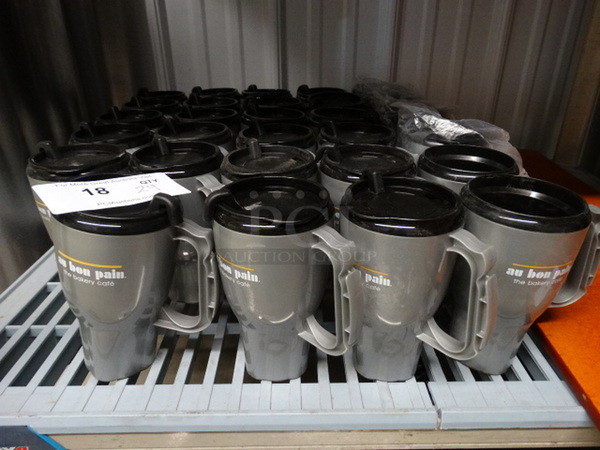 29 Gray Poly To Go Coffee Mugs. 5x4x6.5. 29 Times Your Bid!
