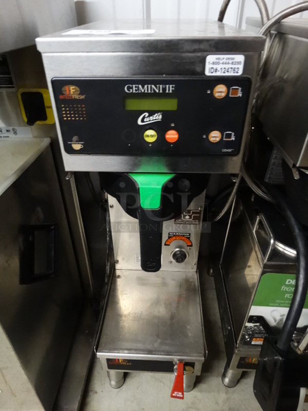 GREAT! 2012 Curtis Model GEMSIF10A2419 Stainless Steel Commercial Countertop Coffee Machine w/ Hot Water Dispenser and Poly Brew Basket. 220 Volts, 1 Phase. 9x18x31