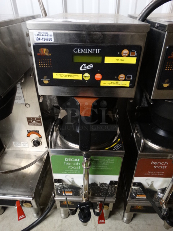 GREAT! 2012 Curtis Model GEMSIF10A2419 Stainless Steel Commercial Countertop Coffee Machine w/ Hot Water Dispenser, Coffee Server Satellite and Poly Brew Basket. 220 Volts, 1 Phase. 9x18x31