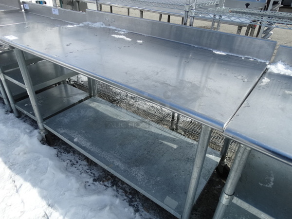 Stainless Steel Commercial Table w/ Metal Undershelf on Commercial Casters. 60x30x41