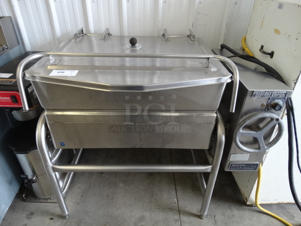 BEAUTIFUL! Market Forge Stainless Steel Commercial Floor Style Manual Tilting Braising Pan. 46x33x42