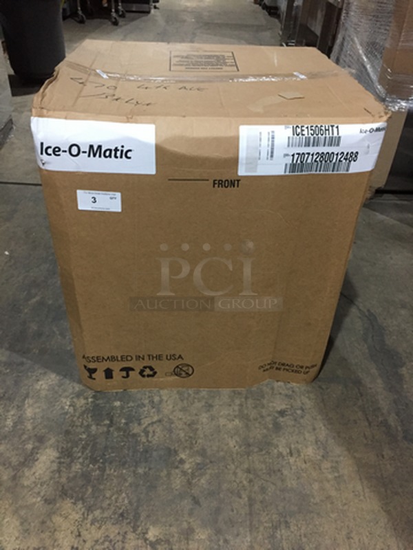 AMAZING! NEW! IN THE BOX! Ice-O-Matic Commercial Ice Making Machine! All Stainless Steel Body! Model ICE1506HT1 Serial 17041280011022! 208/230V 1Phase!