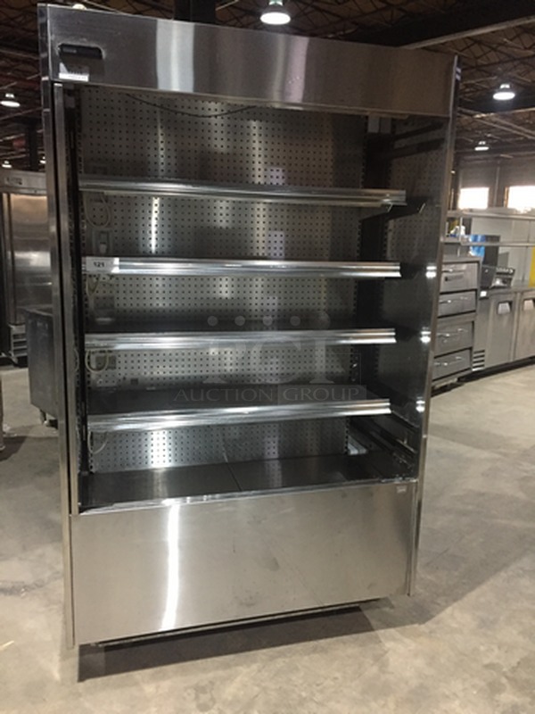 Barker Refrigerated Open Grab-N-Go Display Case Merchandiser! Serial C020438S4730! 120/208V Phase 1! On Casters! 