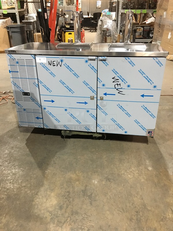AMAZING! NEW! OUT OF THE BOX! Perlick Dual Tower Refrigerated Beer Kegerator! All Stainless Steel Edition! 115V  1Phase! 