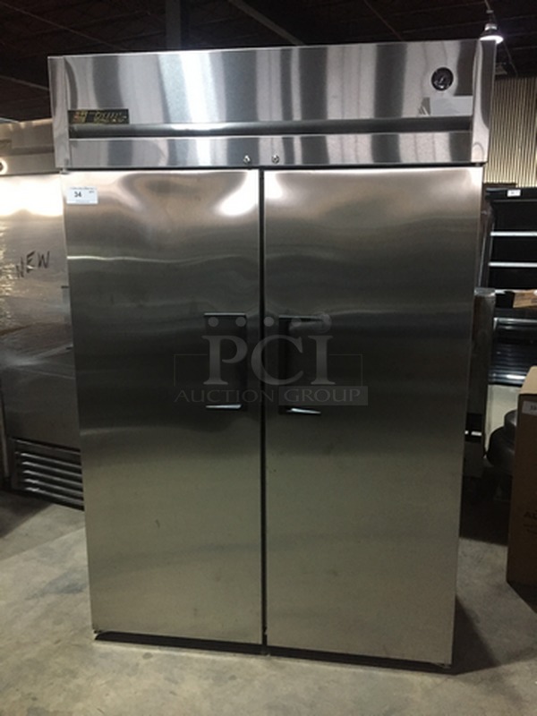 GORGEOUS! NEW! True Commercial 2 Door Reach In Refrigerator! All Stainless Steel! Model TG2R2S Serial 8848168! 115V 1Phase!
