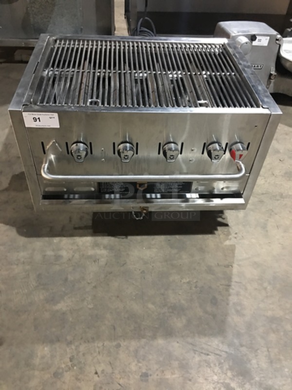 Fab! Crown Natural Gas Powered Counter Top Radiant Char Grill! With 5 Burners! All Stainless Steel! Model MCB30 Serial 24283! 