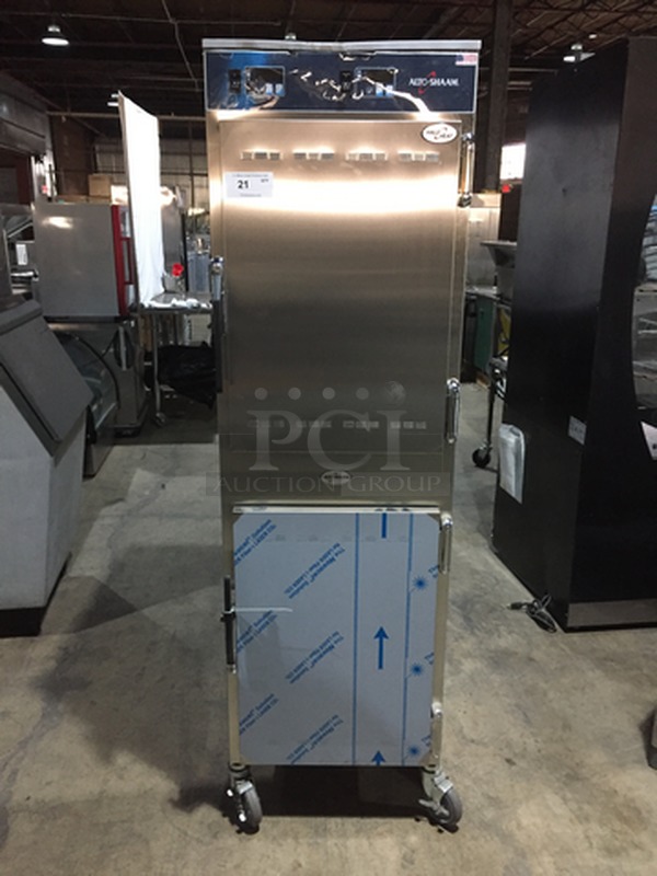 NEW! SCRATCH-N-DENT! Alto Shaam Commercial 2 Half Size Door Heated Holding Cabinet! With Halo Heat! With Full Size Baking Sheet Pans! All Stainless Steel! Model 1000UP Serial 1991383000! 120V 1Phase! On Commercial Casters!
