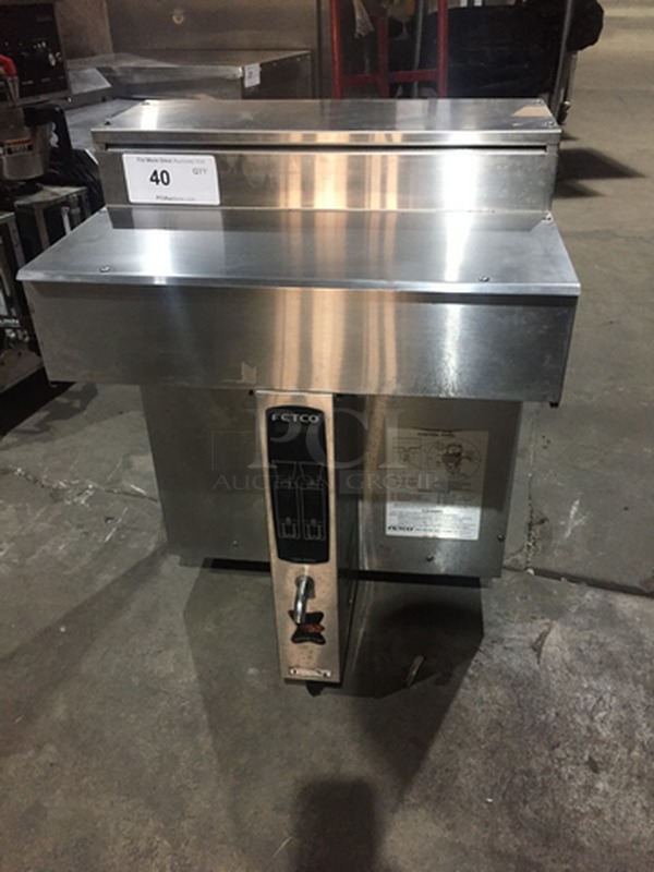 Fetco Commercial Countertop Dual Coffee Brewing Machine! With Hot Water Dispenser! All Stainless Steel Body! Model CBS2032E Serial 440140040853B! 120/208/240V 1Phase! On Legs!