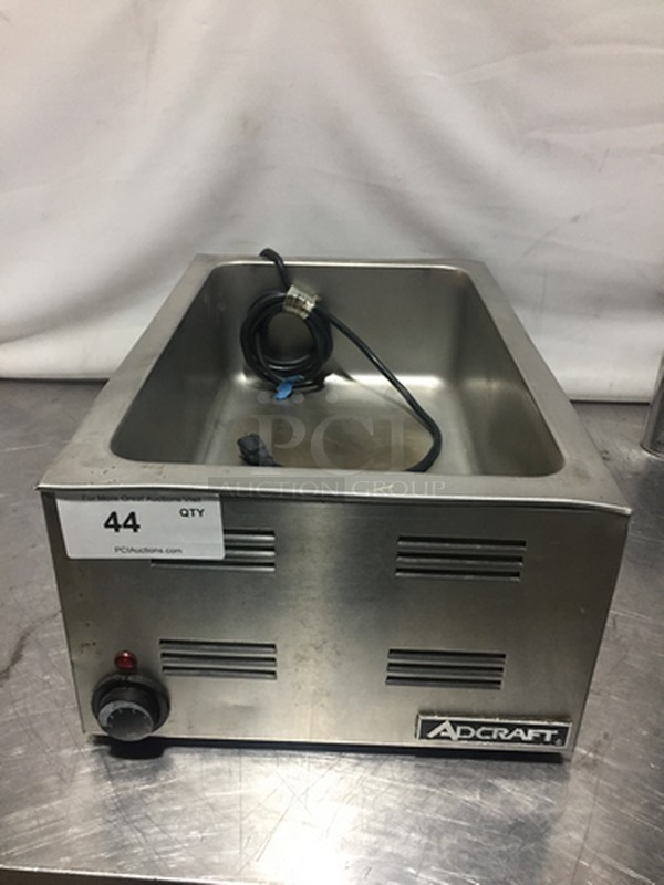 WOW! Adcraft Commercial Countertop Single Well Food Warmer! All Stainless Steel! Model FW1200WF! 120V!
