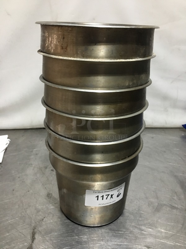 All Stainless Steel Round Containers! 6 X Your Bid! 