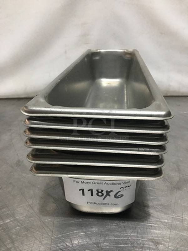 Vollrath! All Stainless Steel Rectangle Food Drop In Containers! 6 X Your Bid! 