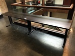 Two Black Wooden Desks w/ Metal Bases