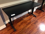 Two Black Wooden Desks w/ Metal Bases