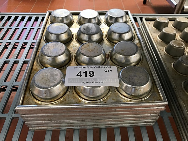 Seven Heavy Duty Aluminum Muffin Baking Pans