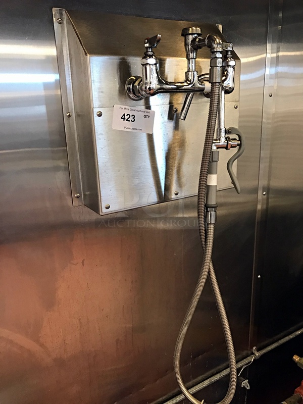 Wall Mounted Water Faucet w/ T&S Brass Spray Head - Image 1 of 2