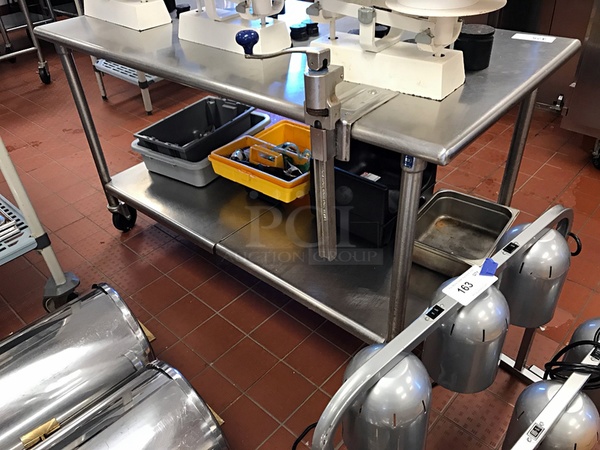 Stainless Steel Work Table w/ Mounted Manual Can Opener - Image 2 of 3