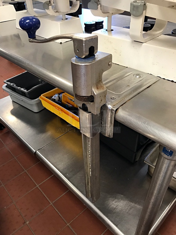 Stainless Steel Work Table w/ Mounted Manual Can Opener - Image 3 of 3