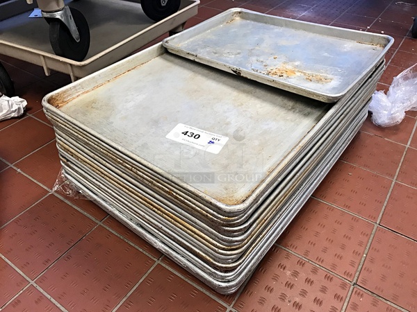 Twenty Aluminum Full Size Bakers Sheet Pans - Image 1 of 1