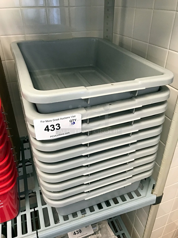 Ten Grey Plastic Bus Tubs - Image 1 of 1