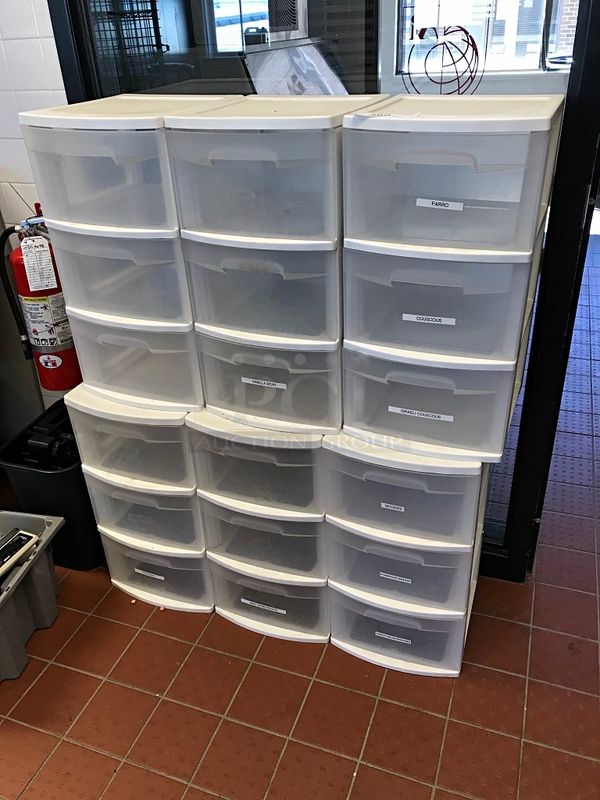 Eighteen Stackable Drawer Storage Units - Image 1 of 1