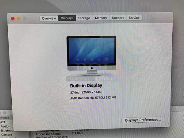 Apple 27" iMac w/ 2.7 GHz Intel Core i5 Processor, 8GB RAM & 1 TB HDD - Image 6 of 7