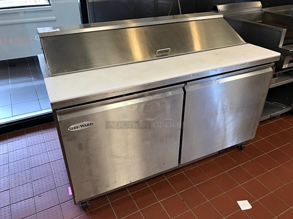 2017 MODEL! Serv-Ware Refrigerated Mega-Top Salad / Sandwich Prep Table, 115v 1ph, Tested & Working! - Image 1 of 4