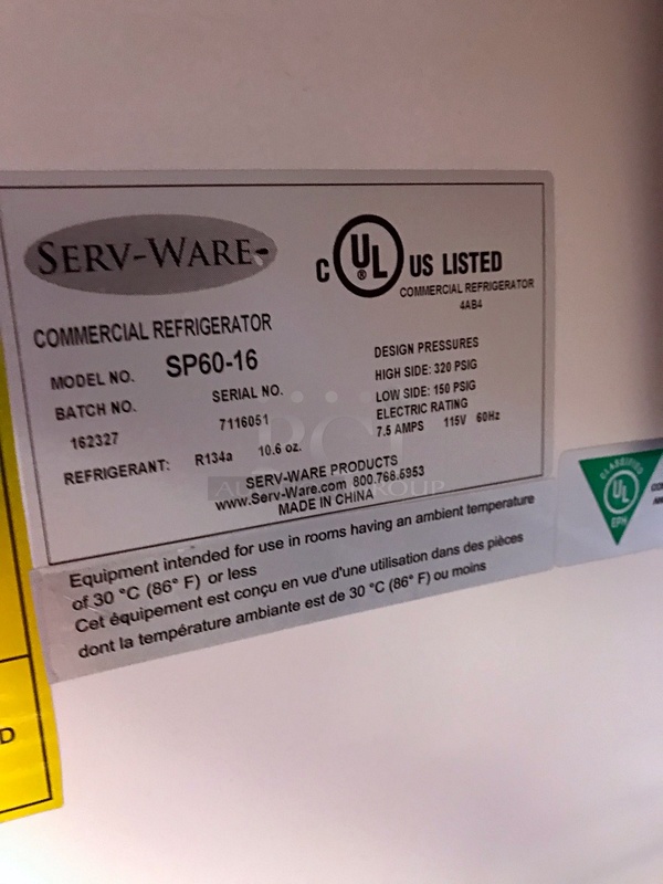 2017 MODEL! Serv-Ware Refrigerated Mega-Top Salad / Sandwich Prep Table, 115v 1ph, Tested & Working! - Image 4 of 4