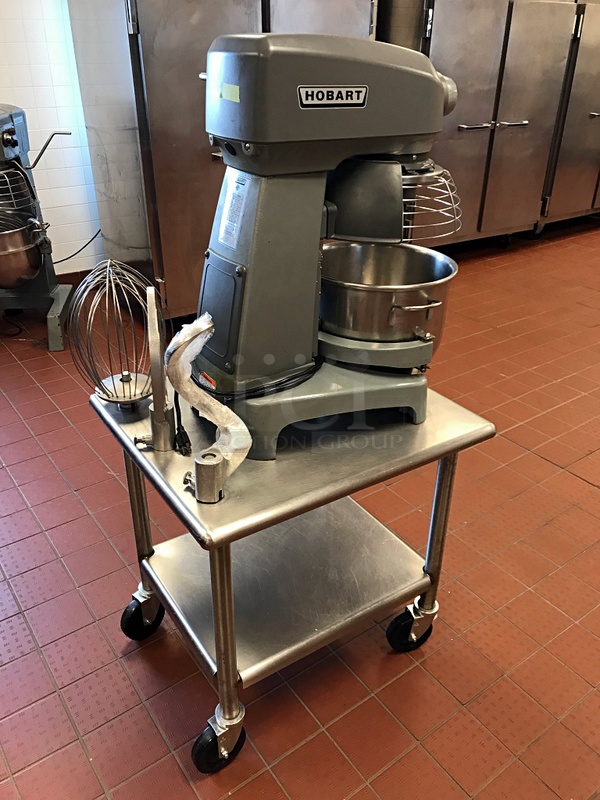 LIKE NEW! Hobart Legacy HL200 20 Qt. Commercial Planetary Stand Mixer w/ Accessories & 15 Minute Timer, Includes Stainless Steel Stand on Casters, 120v 1ph, Tested & Working (See Video)! - Image 2 of 5