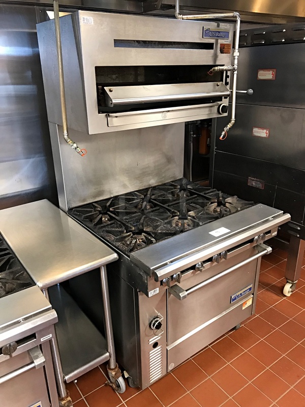 US Range 6 Eye Burner Natural Gas Range w/ Standard Oven & Salamander, Tested & Working! - Image 6 of 6