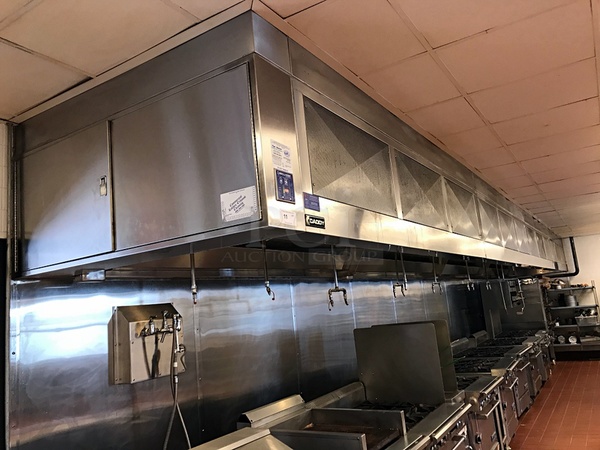 Caddy Stainless Steel Type 2 Kitchen Grease Hood, Complete Package Includes Fire Suppression System, Exhaust & Return Fans & Intelli-Hood Management System, Tested & Working!