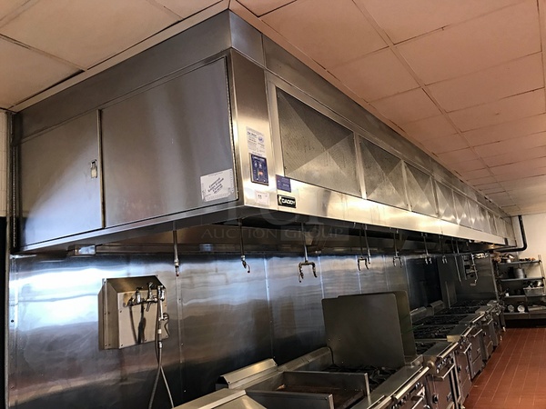 Caddy Stainless Steel Type 2 Kitchen Grease Hood, Complete Package Includes Fire Suppression System, Exhaust & Return Fans & Intelli-Hood Management System, Tested & Working! - Image 1 of 5