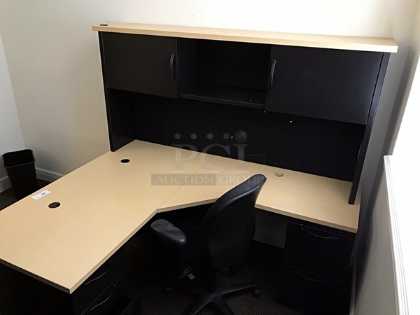 Herman Miller Corner Desk w/ Over Head Storage & Task Chair - Image 2 of 3