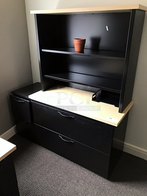 Herman Miller Book Shelf w/ Two Drawers, Storage Cabinet & Two Drawer Lateral Filing Cabinet - Image 1 of 3