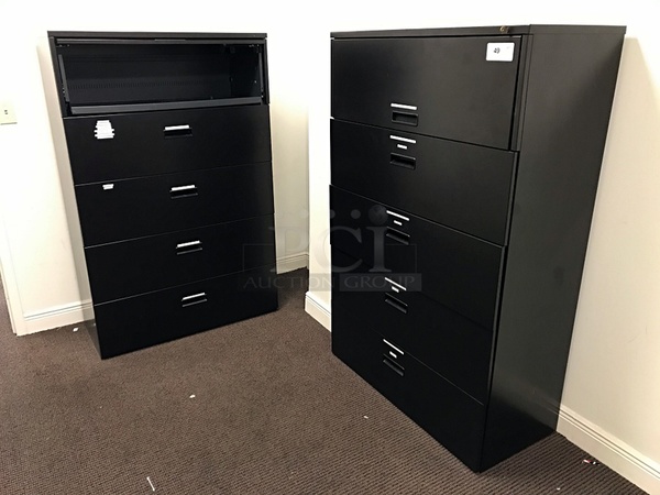 Two Five Drawer Lateral Filing Cabinets