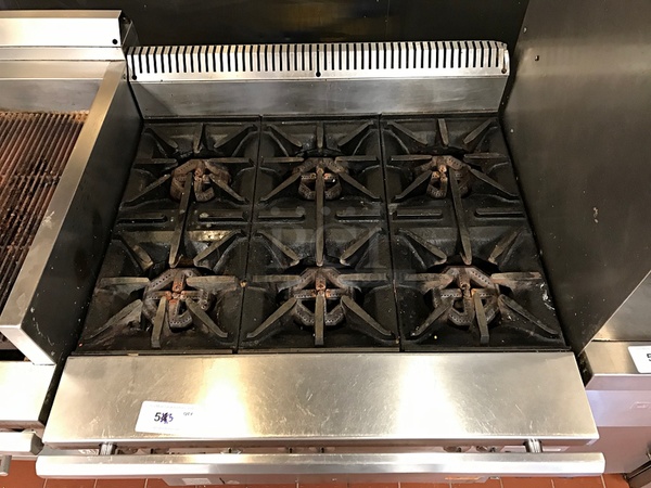 US Range 6 Burner Natural Gas Range w/ Standard Oven, Tested & Working - Image 2 of 5