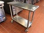 Stainless Steel Work Table w/ Under Shelf on Casters