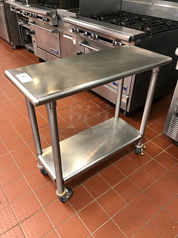Stainless Steel Work Table w/ Under Shelf on Casters - Image 2 of 2