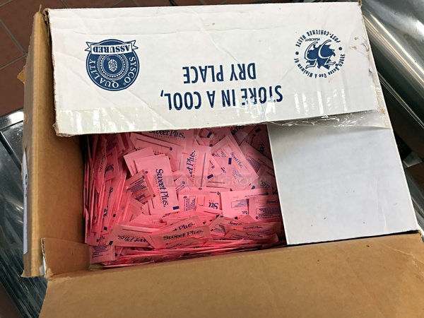 Partial Box of Sysco Sweet Plus 1 Gram Sweetener Packets - Image 2 of 2