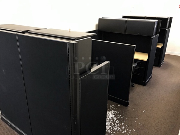 Three Herman Miller Corner Workstations w/ Task Chairs - Image 1 of 7