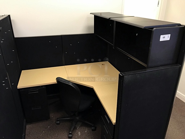 Three Herman Miller Corner Workstations w/ Task Chairs - Image 3 of 7
